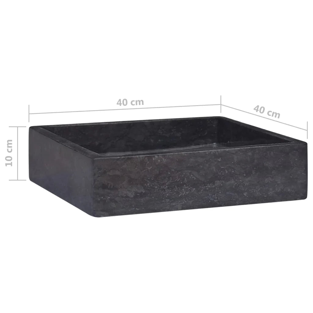 Lavandino da bagno lavabo da appoggio lavabo da WC lavabo da bagno lavabo da interno 40 x 40 cm marmo nero 02_0002813