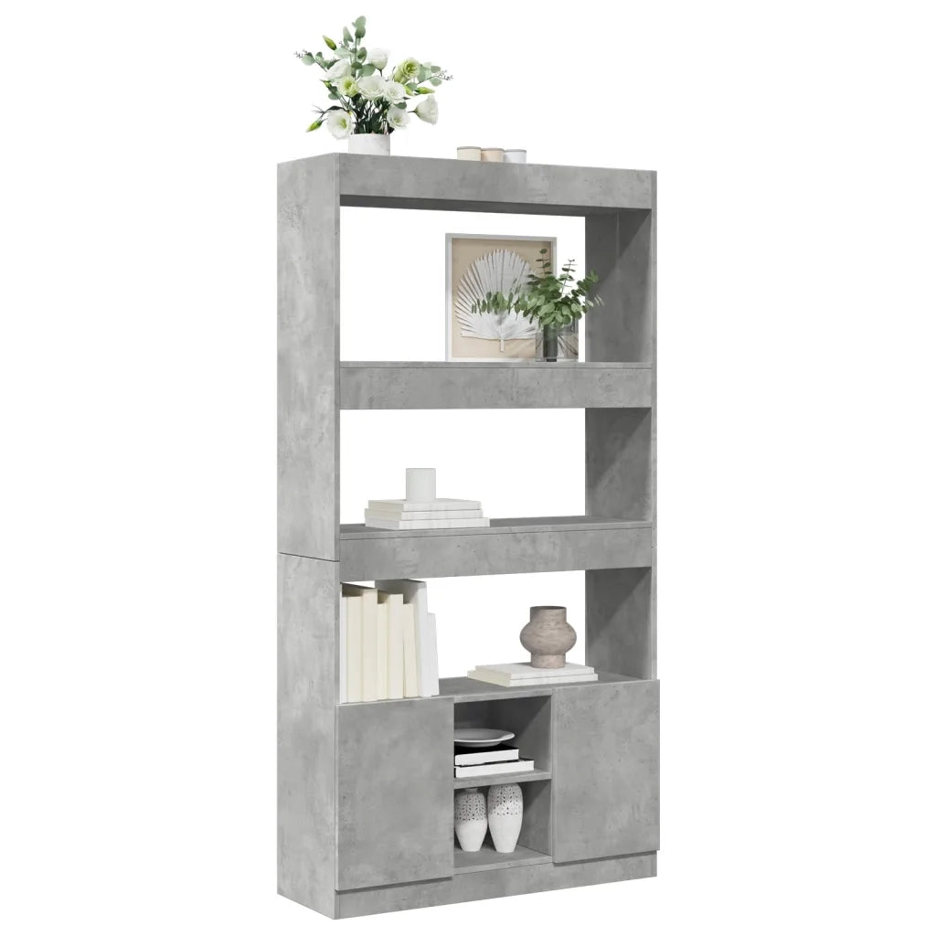 Credenza Grigio Cemento 92x33x180 cm in Legno Multistrato 3309621