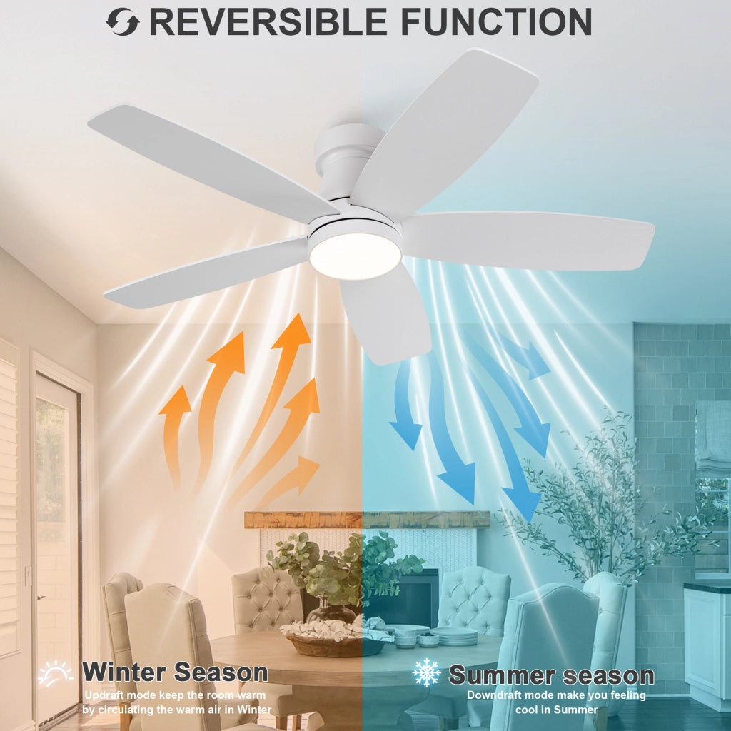 Ventilatore da soffitto 42 pollici con illuminazione e telecomando, 3 pale legno massello, 3CCT dimmerabile, 6 velocit¨¤ silenzioso