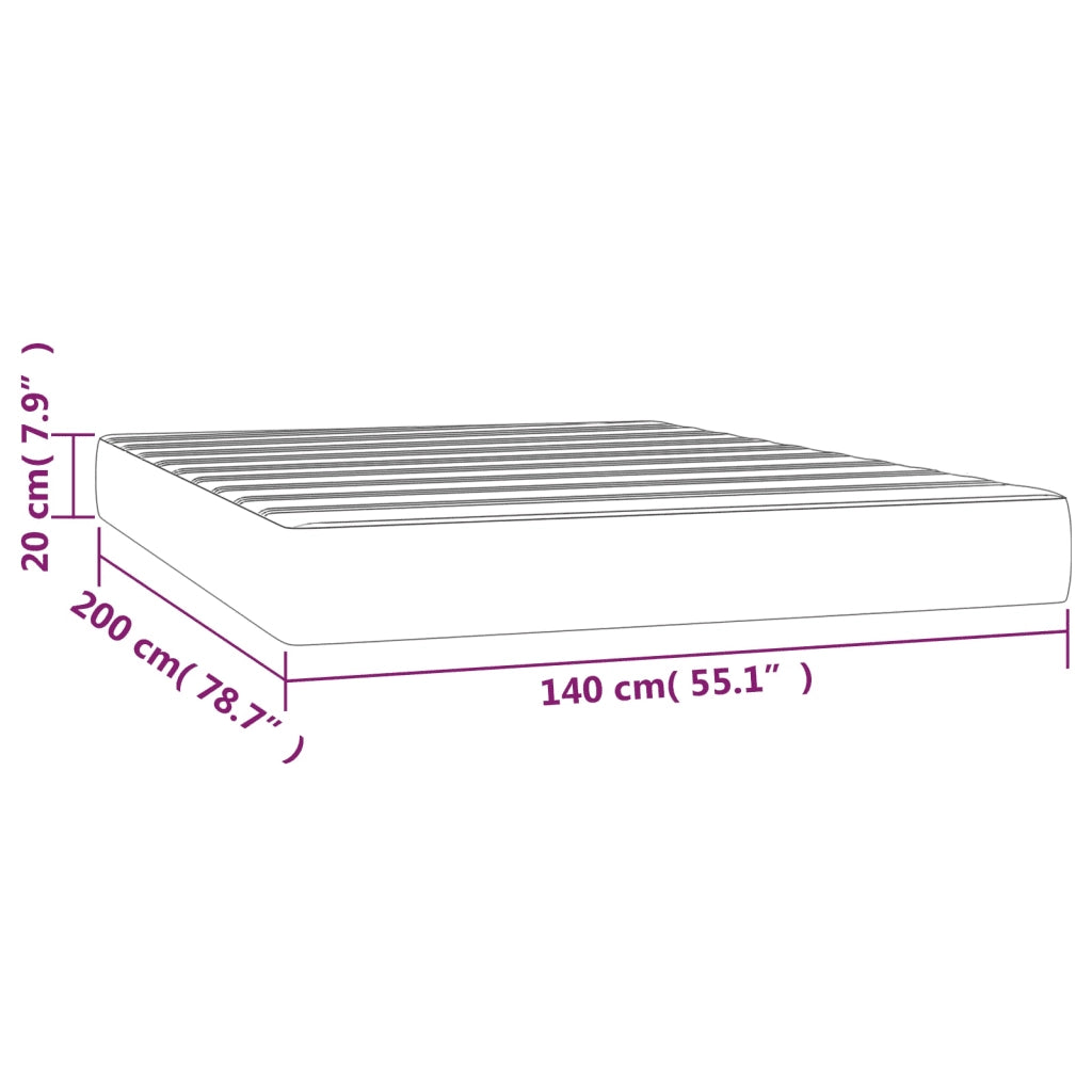 Materasso a Molle Insacchettate Rigidità Media Crema 140x200x20 cm 347799