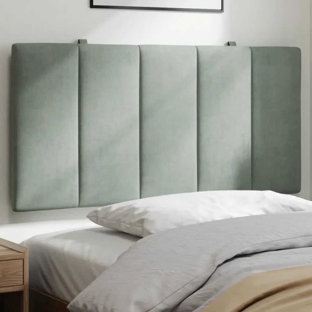 Cuscino Testiera Hanko Grigio Chiaro 100 cm in Velluto 374655