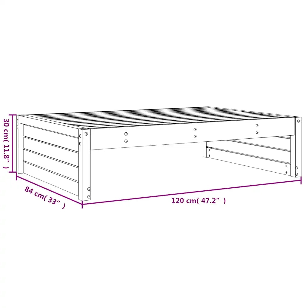 Sedia da giardino-Poggiapiedi da Giardino 120x80 cm Legno Massello di Pino Nero 775117