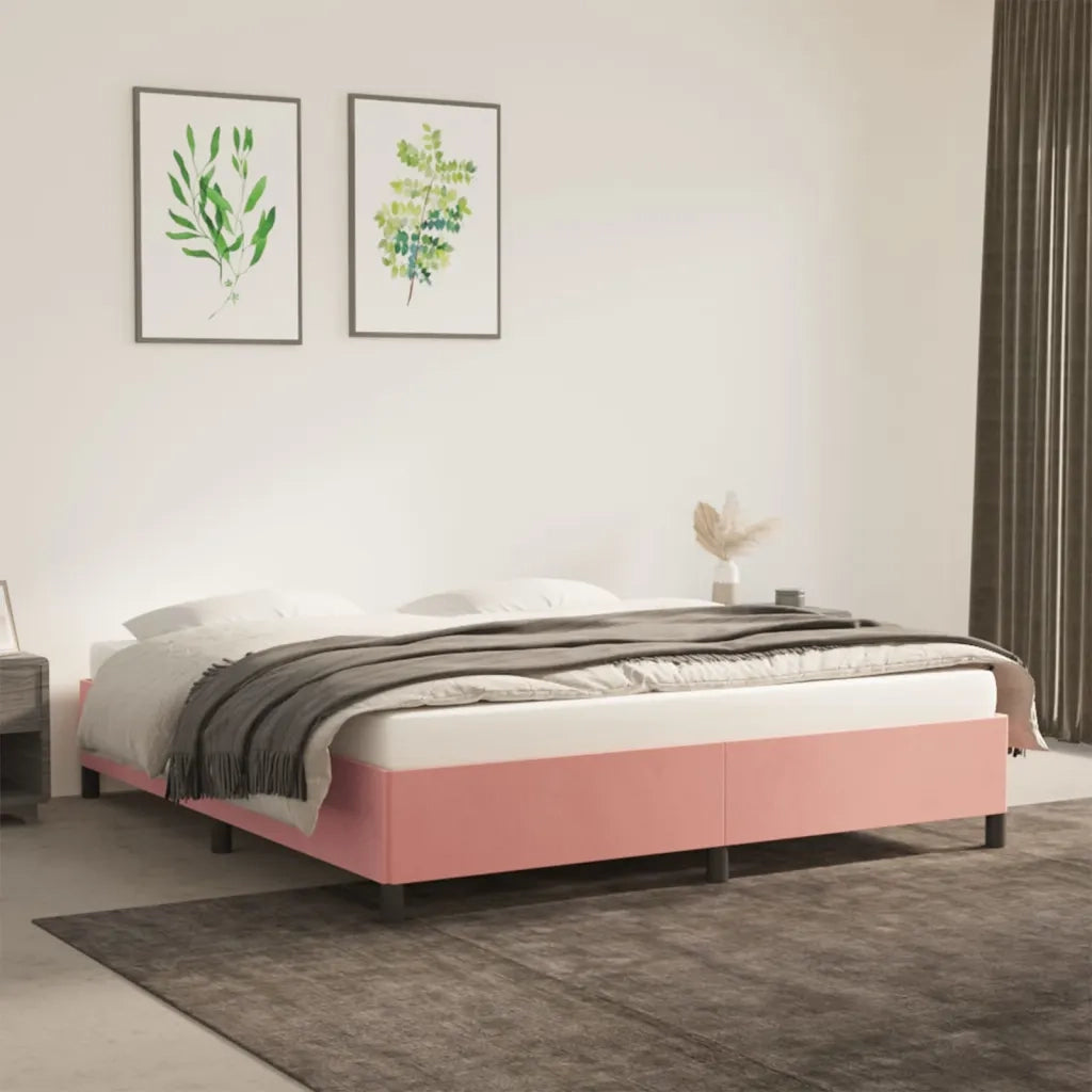 Giroletto-Struttura Letto Rosa 180x200 cm in Velluto 565347