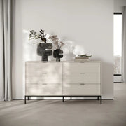 Laletati, Cassettiera 4 Cassetti, 150x40x92h cm Nero Antracite