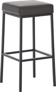Barstoli Ergonomici per Cucina o Palestra - Altezza 85cm - Senza Schienale - Set 1 - Disegno Quadrato - Colore Moka/Nero