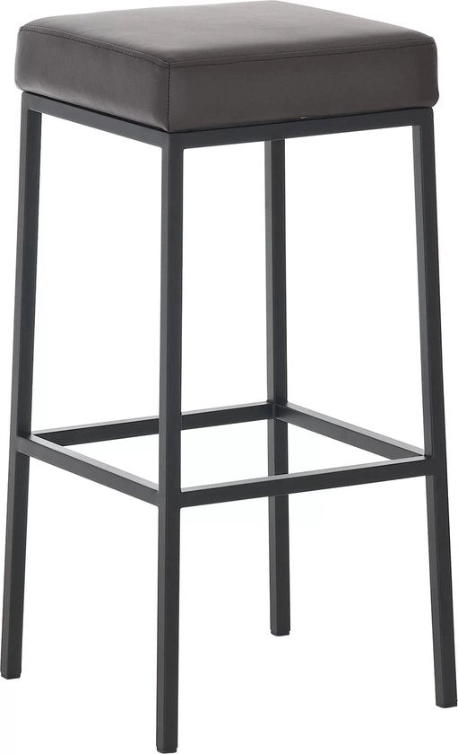 Barstoli Ergonomici per Cucina o Palestra - Altezza 85cm - Senza Schienale - Set 1 - Disegno Quadrato - Colore Moka/Nero