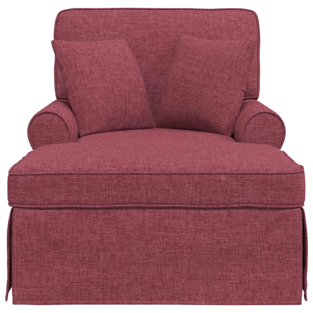 Chaise Longe con Gonna con cuscino 3 pz Rosso Vino Tessuto CFW9172798