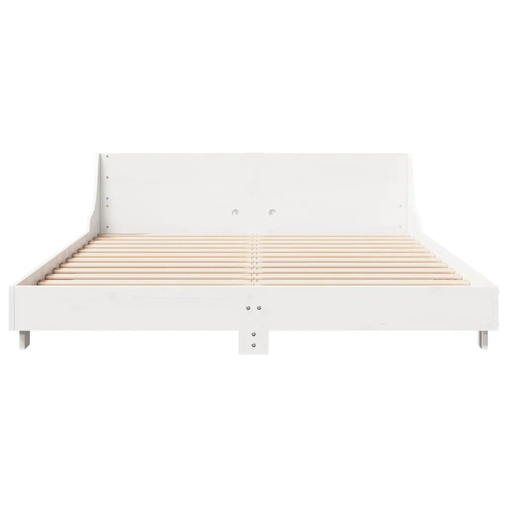 Letto senza Materasso Bianco 160x200 cm Legno Massello di Pino
