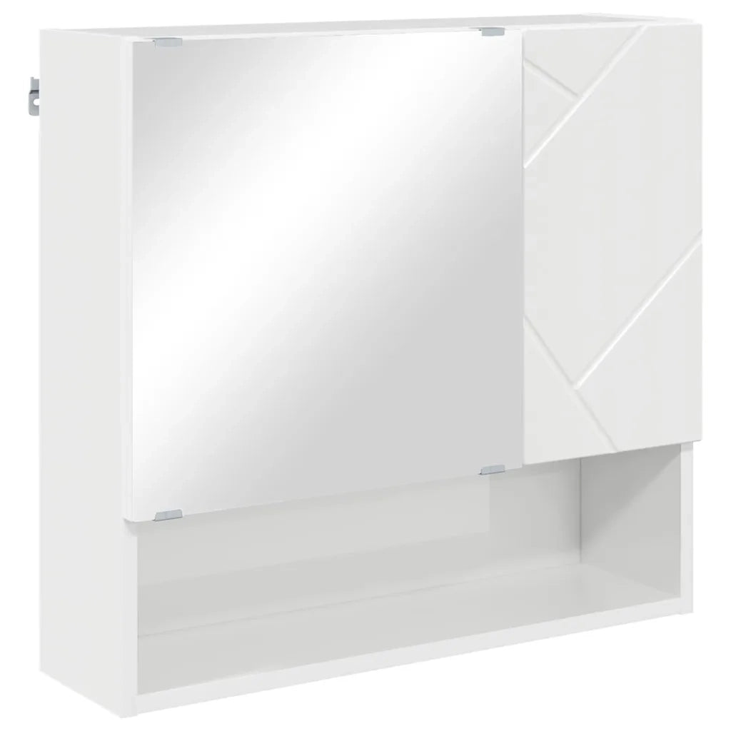 Set di mobili per il bagno con cassetto 5 pcs Bianco Lucido