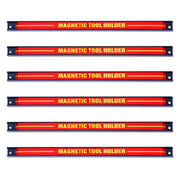 Set di 6 barre portautensili magnetiche 46 x 2,3 x 1,25 cm capacità 10 kg pratico contenitore acciaio rosso nero giallo 20_0020138