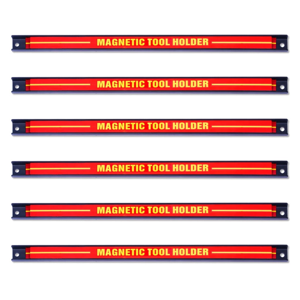 Set di 6 barre portautensili magnetiche 46 x 2,3 x 1,25 cm capacità 10 kg pratico contenitore acciaio rosso nero giallo 20_0020138
