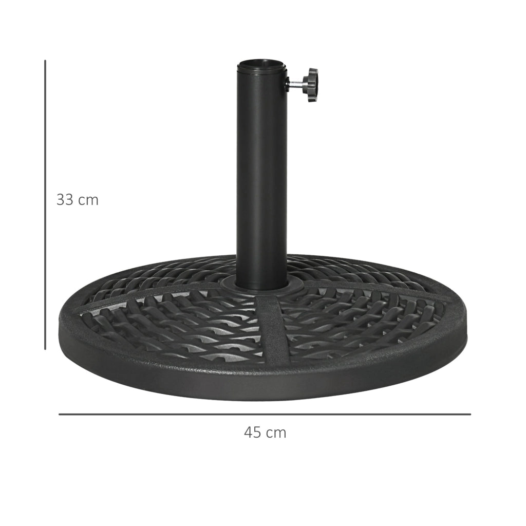 Base per Ombrellone da Giardino Ø45 cm Effetto Rattan Nero