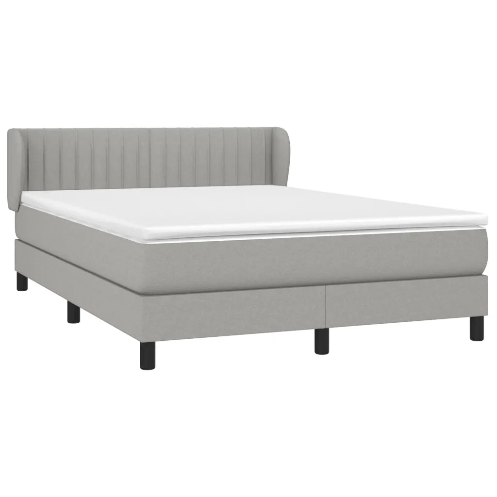 Giroletto a Molle con Materasso Grigio Chiaro 140x200cm Tessuto 3126405