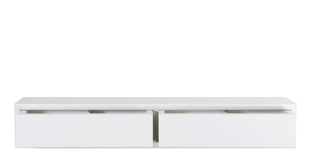 Mensola da Parete con 2 Cassetti 88,2x13,4x20 cm in Fibra di Legno Domino Bianco