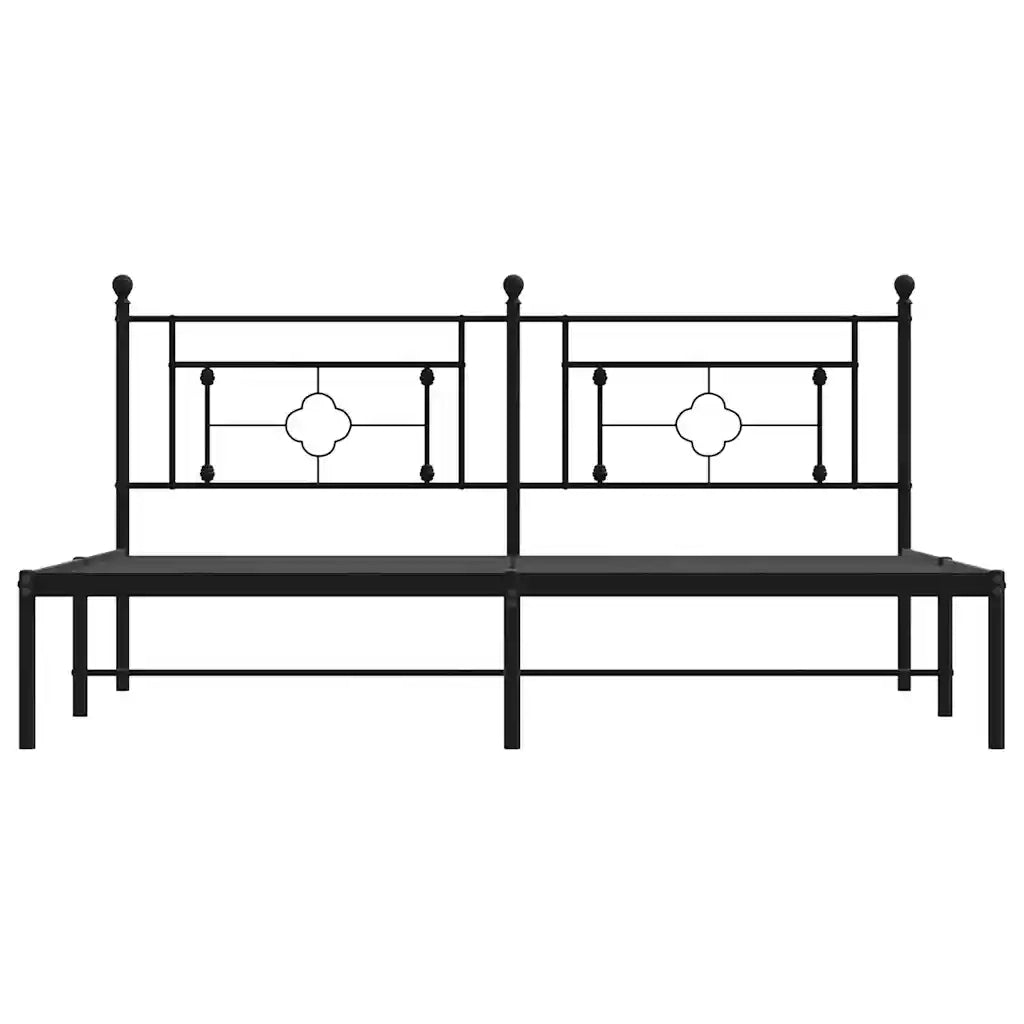 Giroletto con Testiera in Metallo Nero 183x213 cm