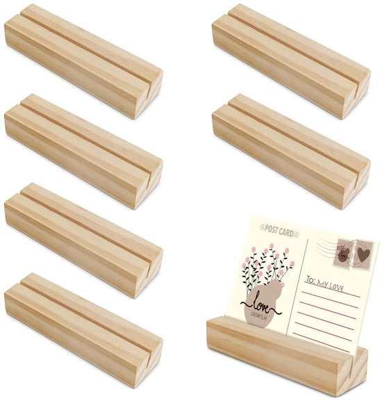 Decori per tavola da 10 in legno di abete massello, supporto per foto robusto per matrimoni, feste e ristoranti, numeri per tavola, menu e decorazione da tavola (6-pack abete 10 cm)