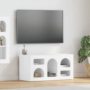 Mobile TV Bianco Lucido 80 x 35 x 40 cm Legno multistrato