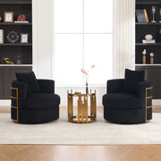 SEDIA GIREVOLE 360° 76x79x78 cm in Cord Nero