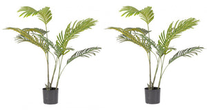 Set 2 Piante Artificiali di Kenzia Ø75x80 cm in Plastica con Vasi Verde