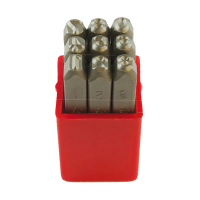 PUNZONI IN ACCIAIO SERIE  9 NUMERI 8X75 MM- 1,0 confezione