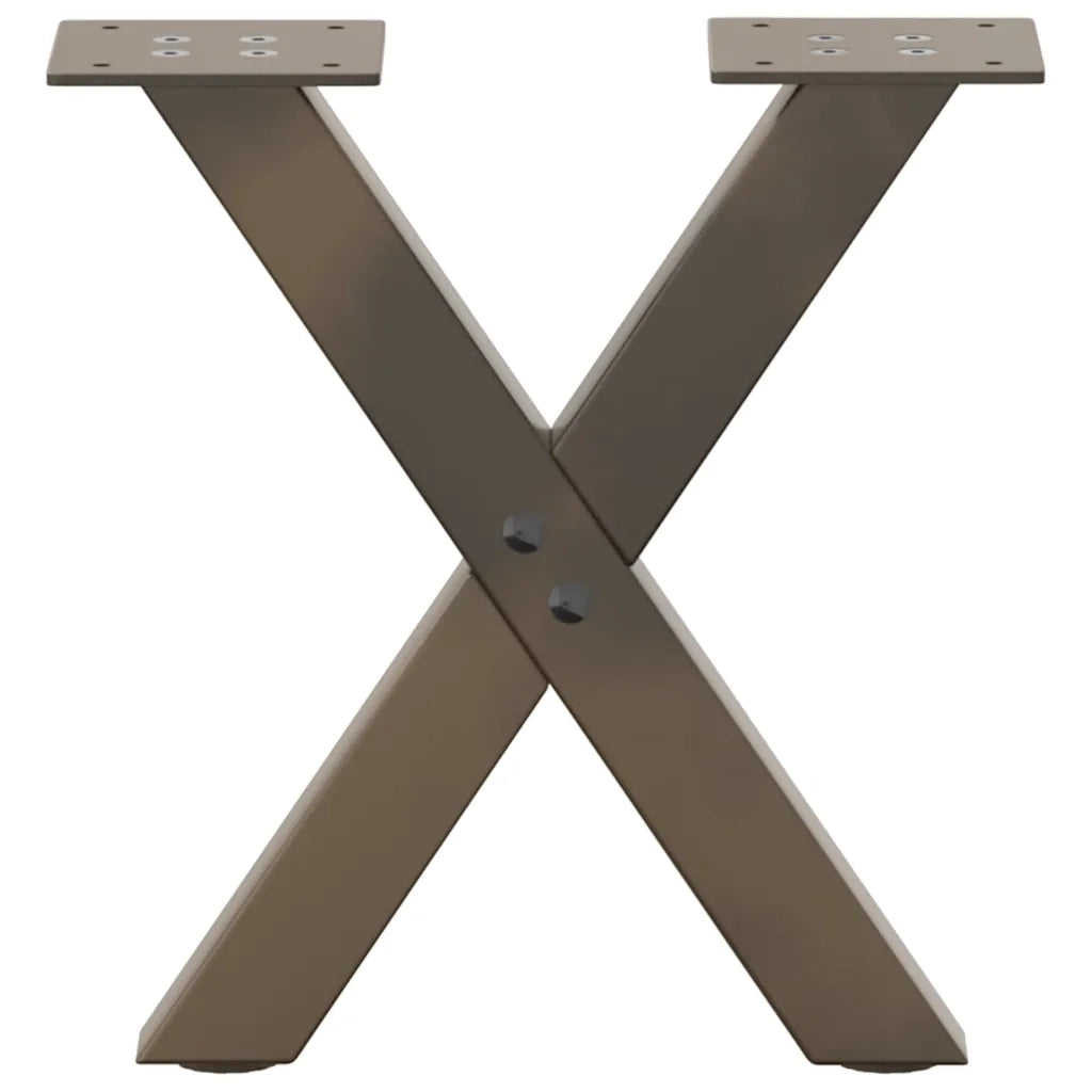 Gambe per Tavolino da CaffÃ¨ a Forma di X 2 pz Acciaio Naturale 30x(30-31) cm Acciaio
