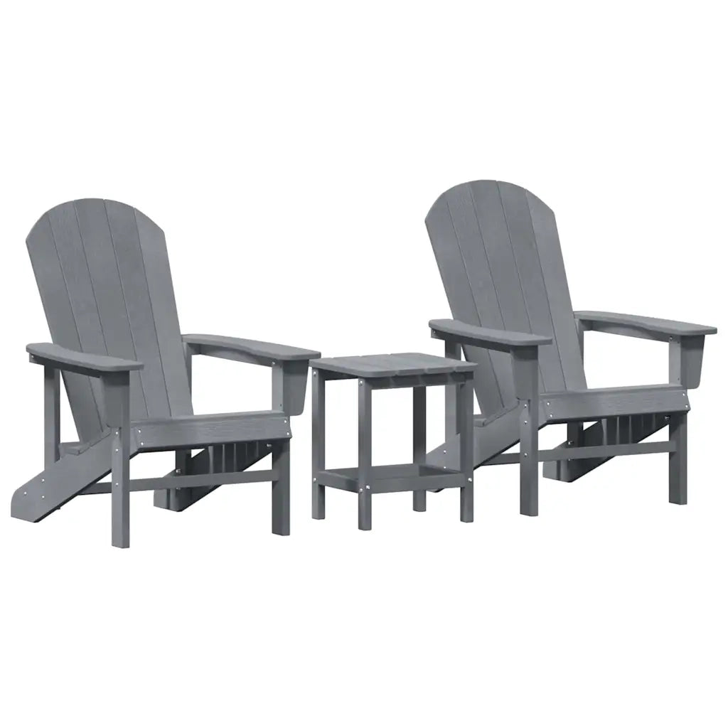 Sedia da Giardino 3 pcs Grigio chiaro Polietilene 3335833