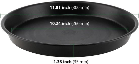 Supporti per vasi 6 pezzi - plastica - ronde supporti per vasi - per vasi fiorali - nero - diametro 30 cm - altezza 3,5 cm