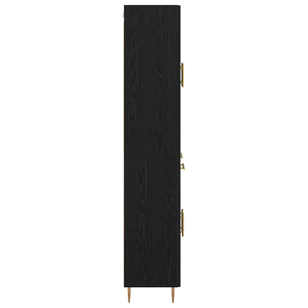 Credenza con cassetto 2 pcs Rovere Nero Legno multistrato