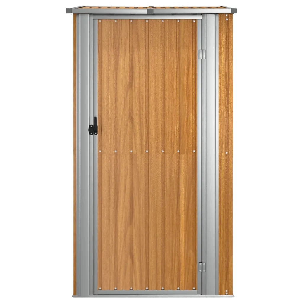 Casetta da giardino marrone 118,5x97x209,5 cm in acciaio zincato 150902