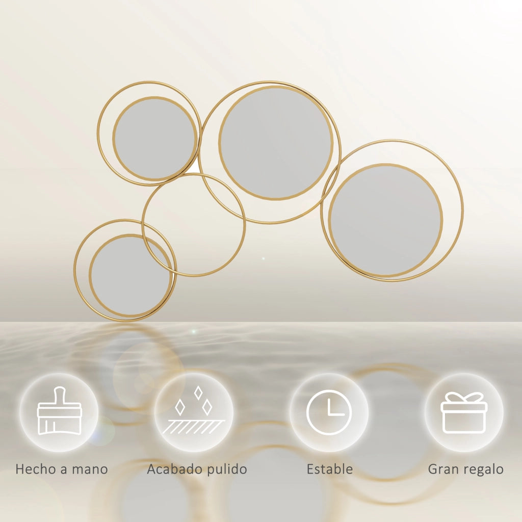 Specchio Decorativo Parete 3D ¨C Zephmum ¨C Dorato 110x68 cm
