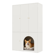 Armadio a 3 ante con asta appendiabiti e ripiani; vano inferiore ad arco; per camera da letto; 120×50×200 cm