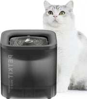 Drenaggio Automatico per Animali da Compagnia 1,85 L con Illuminazione a LED Inteligente 25 dB Silenzioso per Gatti e Cani in Grigio con Filtro e Pet Grooming Kit