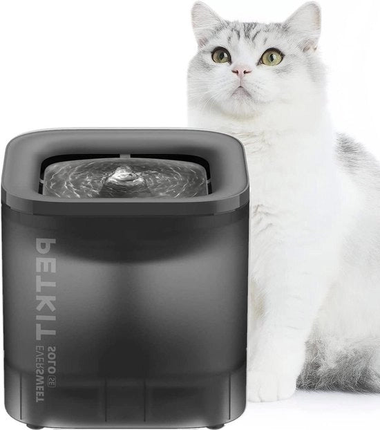 Drenaggio Automatico per Animali da Compagnia 1,85 L con Illuminazione a LED Inteligente 25 dB Silenzioso per Gatti e Cani in Grigio con Filtro e Pet Grooming Kit