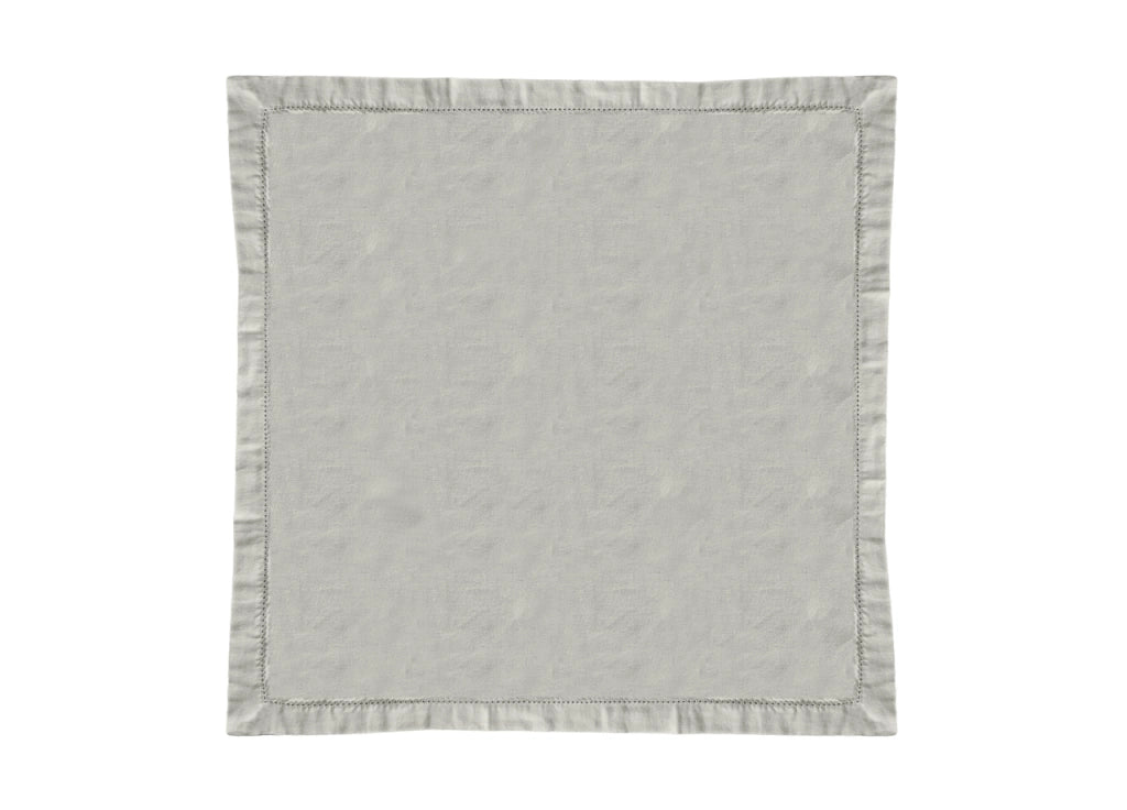 Tovaglia Cucina Soggiorno In Cotone Con Orlo A Giorno In Tinta Unita Ajour - 85x85cm - Panna