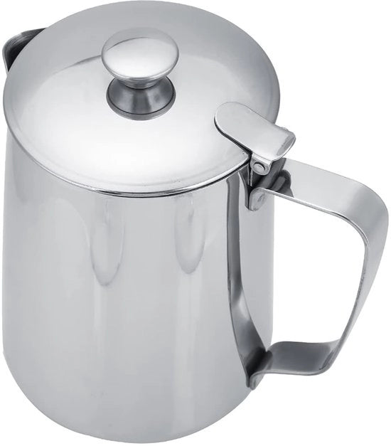 Bicchiere in acciaio inossidabile 1000ML - Coperchio - Schiuma di latte - Copertura - Fusto senza gocce - Facile da utilizzare - Bicchiere per latte