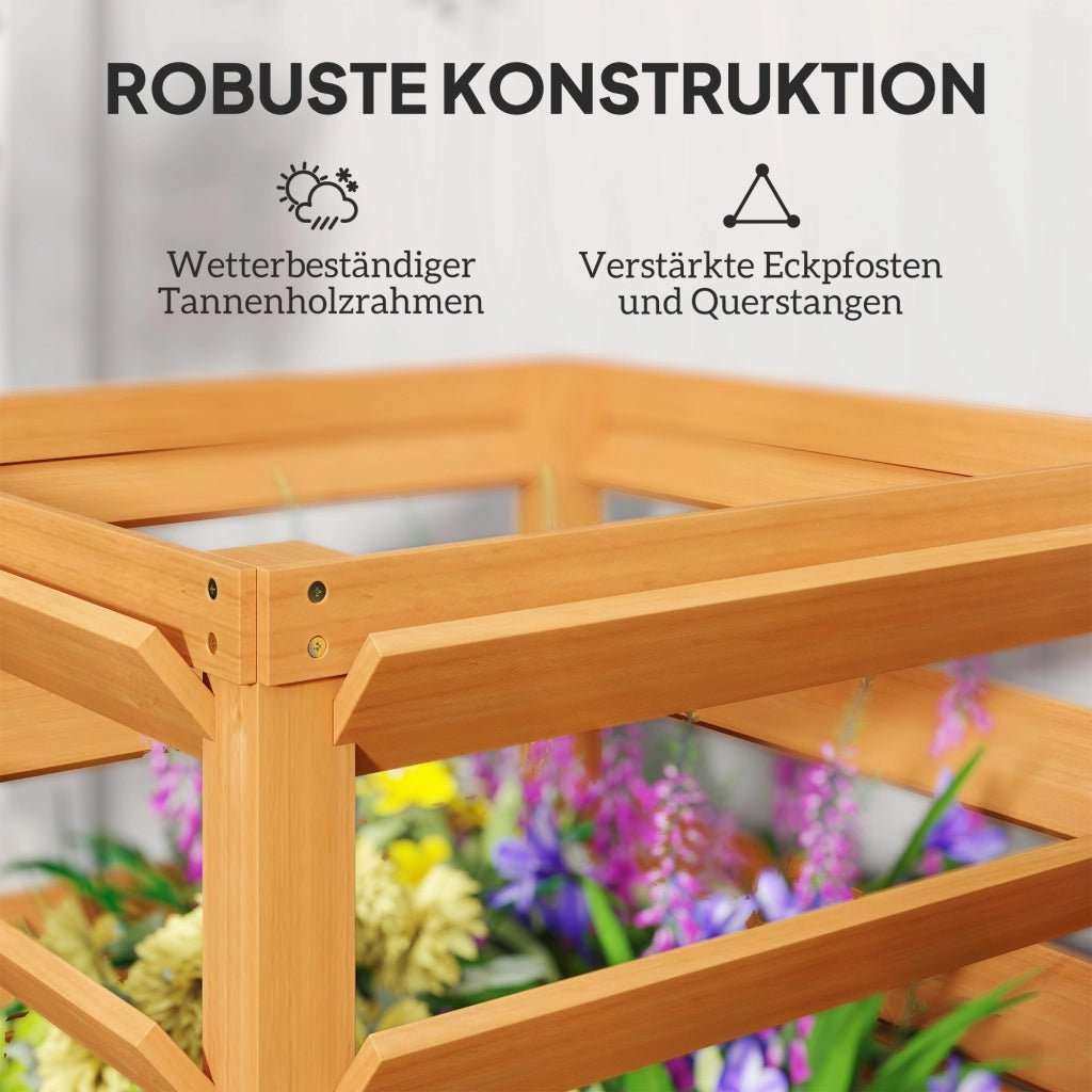 Fioriera da Giardino con Griglia ¨C zephmum ¨C Karamellbraun Legno 65x65x60 cm