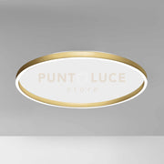 AELA P/G - PLAFONIERA LED IN ALLUMINIO GOLD 3000K-4000K 3800-390lm 60W+12W DIMMERABILE D.80CM