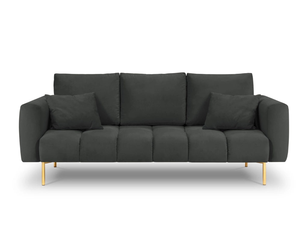 Cosmopolitan Design - Divano "Hastings" 3 posti in velluto grigio scuro 