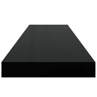 Scaffali a Parete 2 pz Nero Lucido 90x23,5x3,8 cm in MDF cod mxl 33103