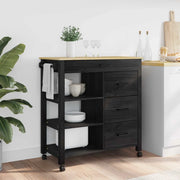 Carrello da Cucina MONZA Nero 84 x 40 x 88,5 cm