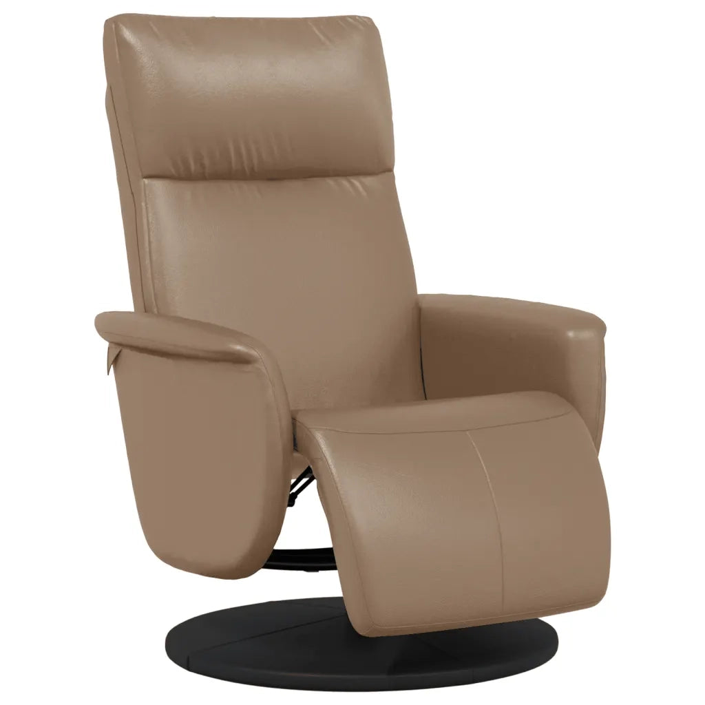 Poltrona Reclinabile con Poggiapiedi Cappuccino in Similpelle 356548