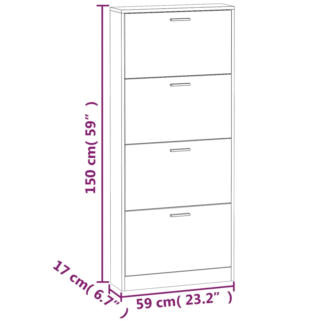 Scarpiera scarpiera mobile portaoggetti ingresso corridoio soggiorno 59 x 17 x 150 cm multistrato marrone 02_0021632