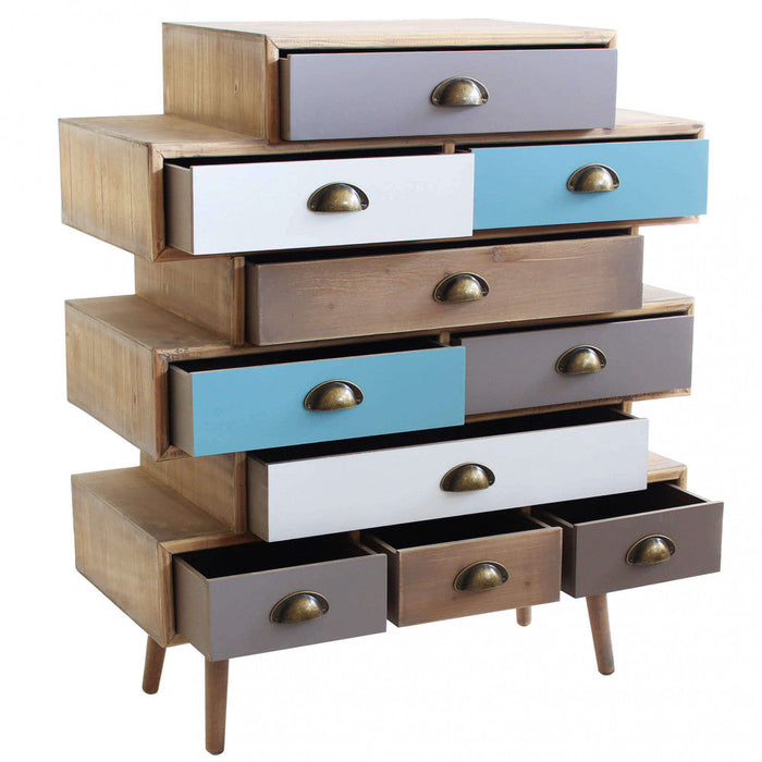 Mobiletto Kingston 80x36,5x91,5 h cm in Legno Multicolor