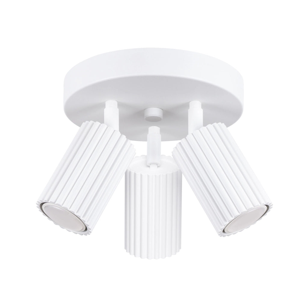 Plafoniera bianca rotonda Ø20 3 spot GU10 Gravio Pure Lume
