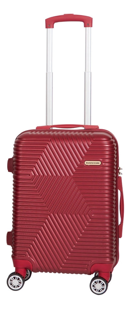 Set 3 Valigie Trolley Rigide in ABS 4 Ruote TSA Ravizzoni Haiti Dark Rosso