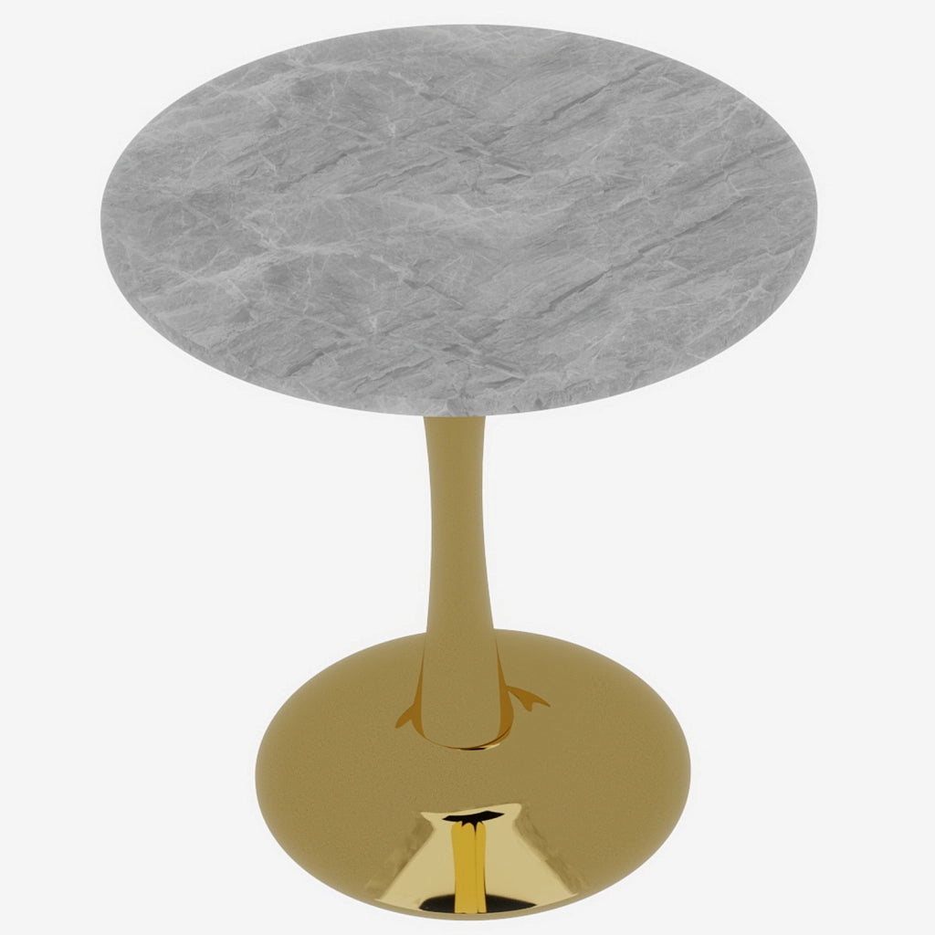 Tavolino da Caff¨¨ Rotondo in Marmo ¨C MINIMAL ¨C Grigio, 70 cm