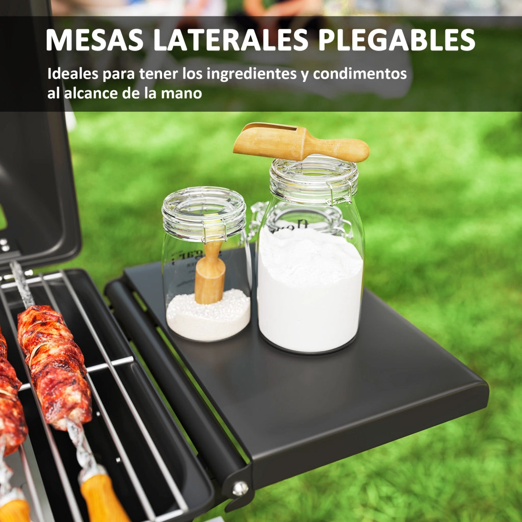 Barbecue a Gas 2 Bruciatori ¨C Zephmum ¨C 5,6 KW Nero 101x50x102 cm