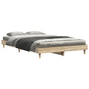 Letto matrimoniale | Letto per adulti | Giroletto senza Materasso Rovere Sonoma 120x200cm in Truciolato
