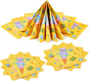 Serviette colorata per bambini iniziali - 50 pezzi - disegno zucchero a spirale - maschi - 33 x 33 cm serviette di carta