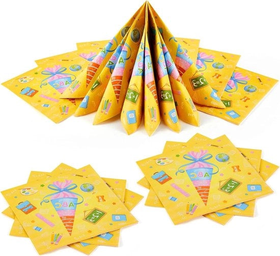 Serviette colorata per bambini iniziali - 50 pezzi - disegno zucchero a spirale - maschi - 33 x 33 cm serviette di carta